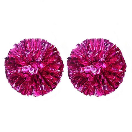 2 pakker metalliske cheerleader pomponer cheerleader heppekorps pompomer dansehepp plast pomponer (roserød)