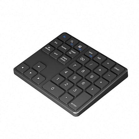 Dubbel Bluetooth Numerisk Knappsats 2.4Ghz Trådlöst Tangentbord K35 Digitalt Tangentbord 300mAh Uppladdningsbar Numpad Svart