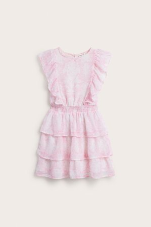 Kappahl | Chiffongklänning med volanger | Rosa