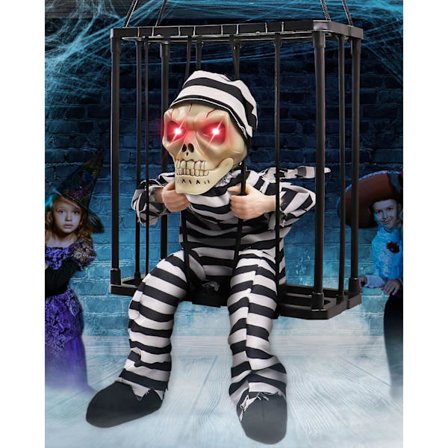 Huutavat animoidut riippuvat Halloween-koristeet ulkona sisällä, liiketunnistin luuranko Halloween-koriste, aave Halloween-rekvisiitta-FA9-