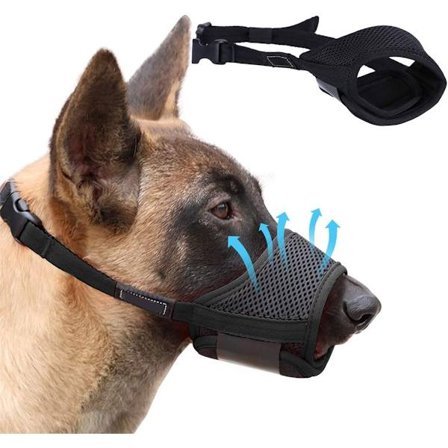 Säädettävä koiran kuonokoppa haukun estoon, sopii itseliimautuviin verkkorenkaisiin, säädettävä kuonokopan koko 18-24cm, kangaskuonokoppa, pikalukitus