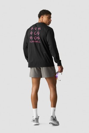 ICANIWILL - Essential Dri-Release Printed Long Sleeve Black - Heren - sportkleding van ICIW