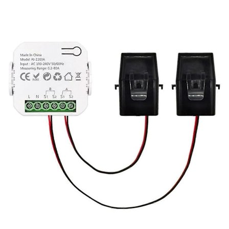 Tuya Smart Energimåler Strømproduktion Forbrug Tovejs Strømovervågning 0.2-80A Understøtter AP