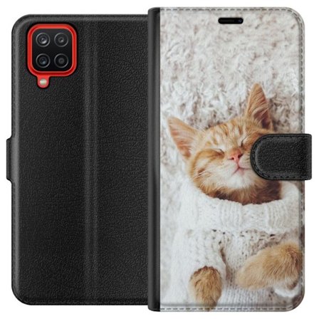 Yhteensopiva Lompakkokotelo Samsung Galaxy A12 Kitten Neule