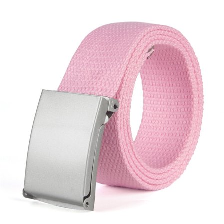 Skärp i rosa canvas tyg bälte unisex justerbar längd