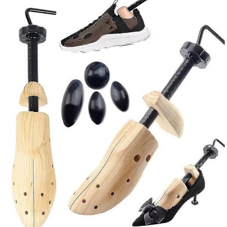 Skosträckare i trä för att vidga skor