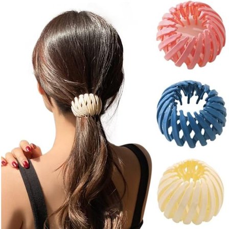 3 stk. hårhårbånd Automatisk fugleredeformet hårklemme Hestehaleholder Spænder Retractable hårspænder til kvinder Piger