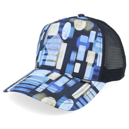 Djinns - Blå trucker Keps - Hft Cap Shirtfab #1 Black/Blue A-Frame Trucker @ Hatstore