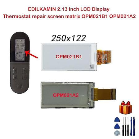 Edilkamin 2,13 tommer LCD-skærm termostat reparationsskærm Matrix Opm021b1 Opm021a2 Bucket-e0213a22