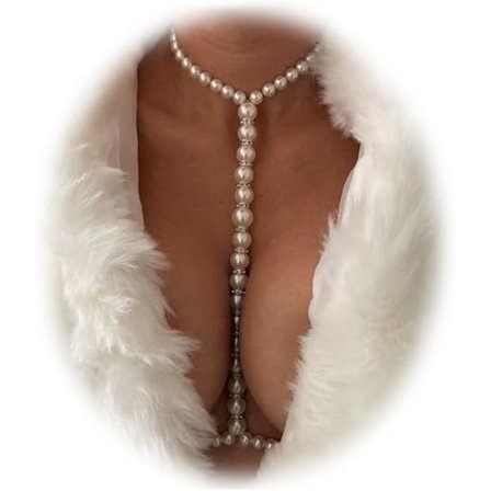 y Perle Kropskæde Perler Talje BH Kæde Halskæde til Kvinder Sommer Strand Festival Bryst Smykker