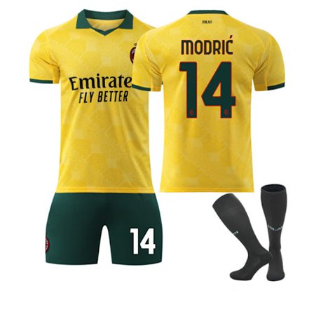 25-26 A.C. Milan Udebane NO.14 MODRIC Sæt Børn Voksen Fodboldudstyr med Sokker