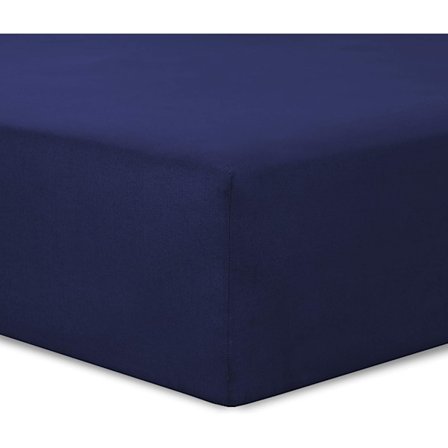 montert laken 140 x 200 cm - Farge: marineblå 4 elastiske hjørner