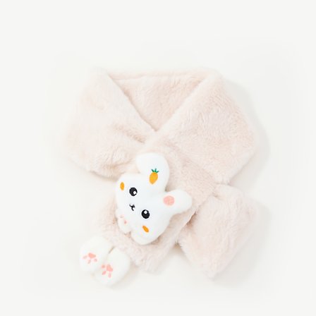 Et mykt og varmt strikket skjerf med et søtt kanindesign, perfekt for å holde nakken varm om vinteren, og gir Win [DB]