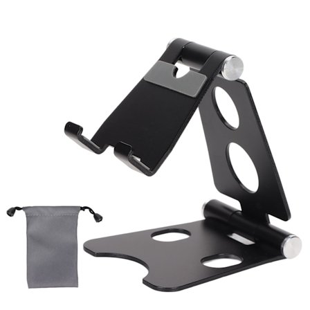 Telefonhållare Multi Angle Justering Multi Hole Position Stabil Bas Färg Varaktig Skrivbord Mobiltelefonhållare för PC LaptopSvart