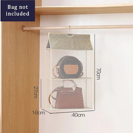 Hængende opbevaringspose til håndtasker, støvpose, 2 lag