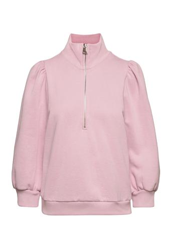 Nankitagz Ss Zipper Sweatshirt Pink Gestuz