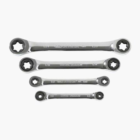 Biltema - Skralleringnøkkelsett Torx 4 stk. E6–E24