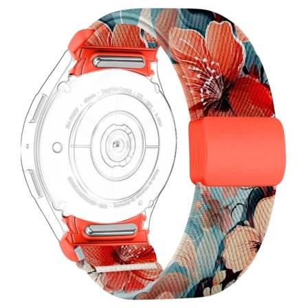 Elastiskt armband - Kompatibelt med Samsung Galaxy Watch 7/6/5/4 FE & Pro, Tryckt nylonarmband för 40/44/46/47mm