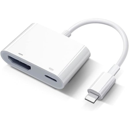 iPhone iPad HDMI -sovitin TV Lightning - HDMI Plug and Play -kaapeli iPhone 14/13/12/SE/11/XS/XR/X/8/7/iPadille TV:hen/HDTV:hen/Monitoriin/