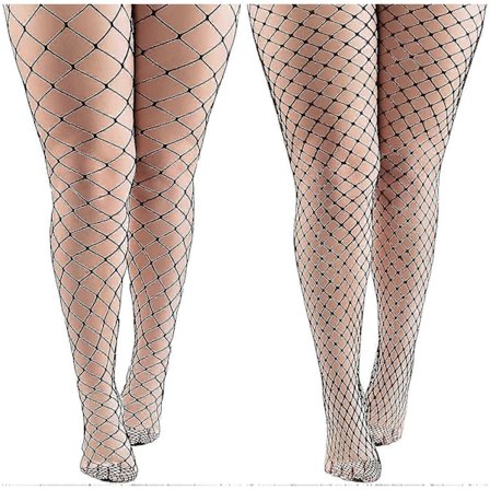 Fisknätsstrumpbyxor Plus Size Sexiga Fisknätsstrumpor Fisknätsstrumpor med Korsmönster för Kvinnor (4 Par Svart)