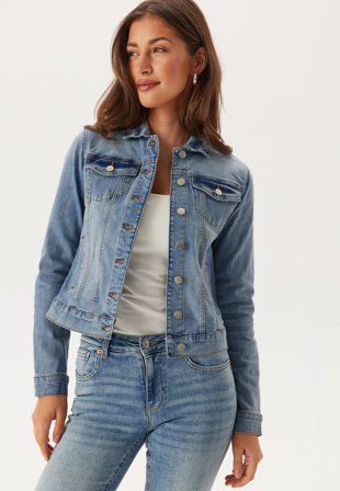 VILA - Vishow New L/S DENIM JACKET - Light Blue Denim - Kläder - - Bubbleroom