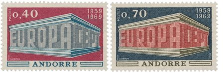 Fransk Andorra 1969 - YT 194/195 - Postfrisk