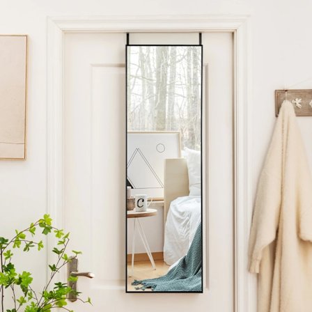 Helkroppsspegel med ram 120 × 37 cm – svart