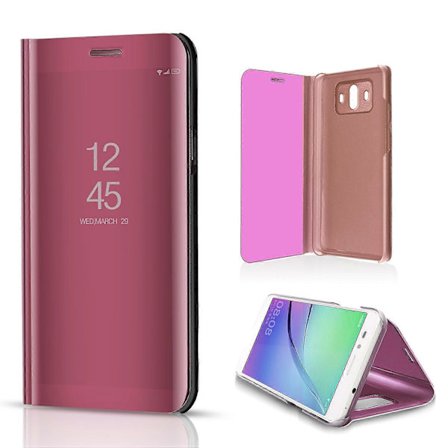 Läderfodral för Huawei Mate 10 med spegelyta och läderstativ