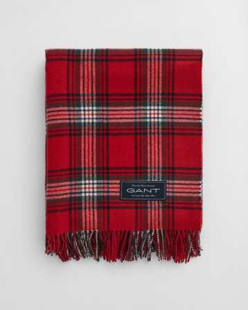 GANT Wohnaccessoires Decke aus extrafeiner Merinowolle (130x180) Rot