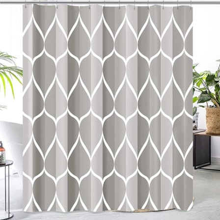 Vaaleanharmaa ruskea suihkuverho 72 x K 78 12 muovisella koukkulla