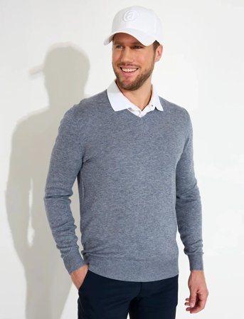 Abacus Mens Liffin V-Neck Pullover - Grey - L