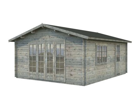 Palmako Irene Stuga 24,8 m²/inv. 23,9 m², grå impregnerad, Stugor & förråd