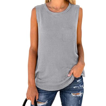 Ärmlös Camisole Vanlig T-shirt För Kvinnor