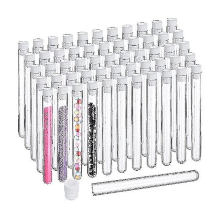 100 stk. Klarre Prøveglas med Låg 25 ml Plastglas 16 x 150 mm Plastbeholdere til Videnskabelige Eksperimenter