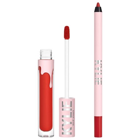 Kylie Cosmetics Velvet Liquid Lipstick & Lip Liner 405 Red Velvet, Makeup, Læber, Lipliner