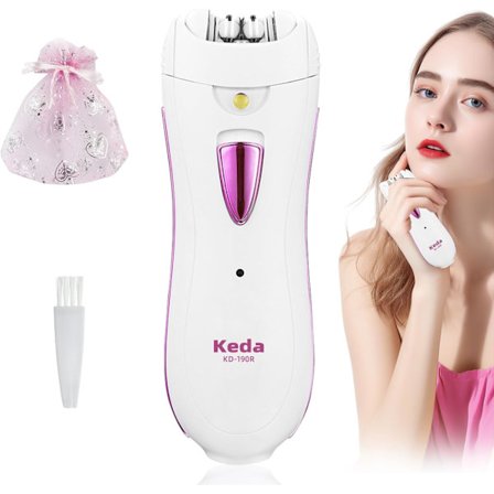 Epilator, Smooth Glide Epilator til kvinder ansigt, genopladelig epilator glat ansigtstrimmer enhed med LED-lys