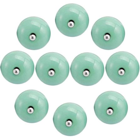 10-pack Dekorativa Runda Antikgröna Dörrknoppar i Keramik