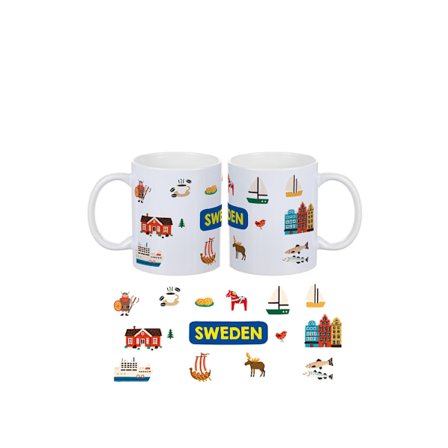 Mugg Sverige Sweden Souvenir Keramik 10 cm