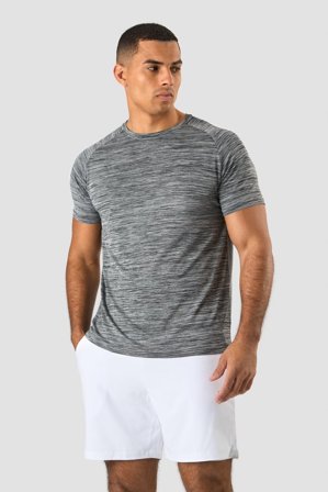 Workout Mesh T-shirt Men Black Melange