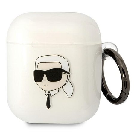 Karl Lagerfeld KLA2HNIKTCT AirPods 1/2 deksel gjennomsiktig Karl`s Head