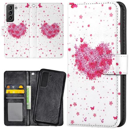 Samsung Galaxy S22 Plus - Mobilcover/Etui Cover Blomsterhjerte Multicolor