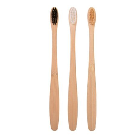 Lang bambus tandbørste 13-16,5 cm langt skaft 3 stk