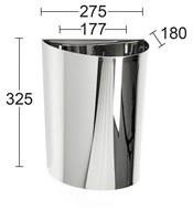 Habo 50 Papirkurv 275 x 300 x 170 mm Mattbørstet, Baderom