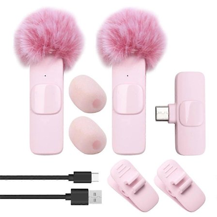 Ny trådlös lavaliermikrofon Bärbar ljud- och videoinspelning Minimikrofon för PC Kamera Live Gaming Telefon{AZC}