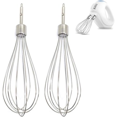 2 stk. Elektrisk ballongvisp tilbehør Erstatningsvisp for elektrisk mikser Rustfritt stål tvunnet trådvisp Slitesterk