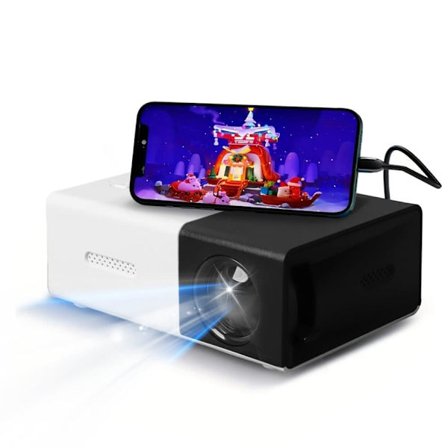 OBOSOE Mini Projektor - Fuld HD 1080p, Op til 60" Billede, Bærbar til Hjemme & Udendørs