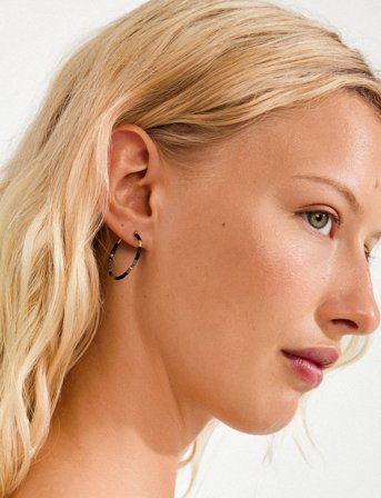 Pilgrim Alison Earrings Black, Gold-Plated - Gold - ONE SIZE