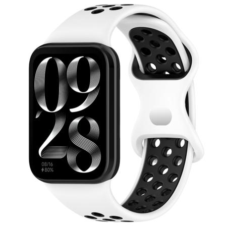 Silikonarmband för Redimi Watch 4 Xiaomi Mi Band 8 Pro Svart + Vit