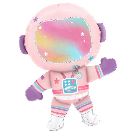 Folieballong Rosa Astronaut