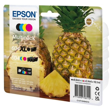 Epson 604/604XL Multipack - 4-pack - XL (svart) + Standard Capacity - svart, gul, cyan, magenta - original - blekkpatron
